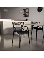 Cadeira De Jantar Allegra Prática Empilhável - Preto