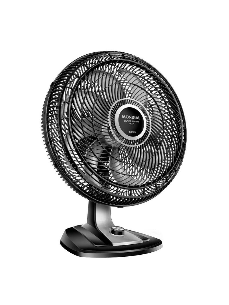 Ventilador De Mesa Mondial Turbo 8 Pás 50cm Vtx-50-8p Vent 50cm-127v-preto/prata
