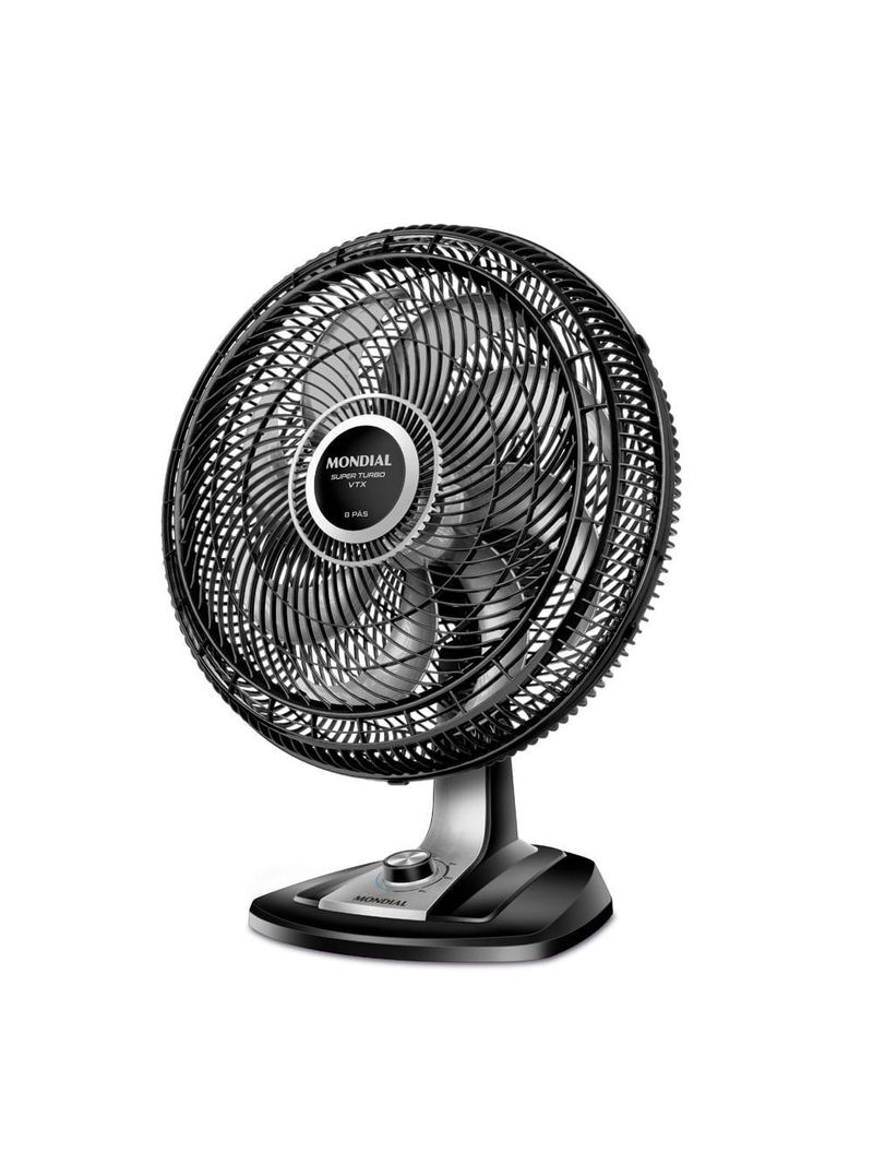 Ventilador De Mesa Mondial Turbo 8 Pás 50cm Vtx-50-8p Vent 50cm-127v-preto/prata