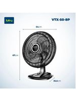 Ventilador De Mesa Mondial Turbo 8 Pás 50cm Vtx-50-8p Vent 50cm-127v-preto/prata