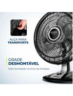Ventilador De Mesa Mondial Turbo 8 Pás 50cm Vtx-50-8p Vent 50cm-127v-preto/prata