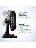 Ventilador De Mesa Mondial Turbo 8 Pás 50cm Vtx-50-8p Vent 50cm-127v-preto/prata