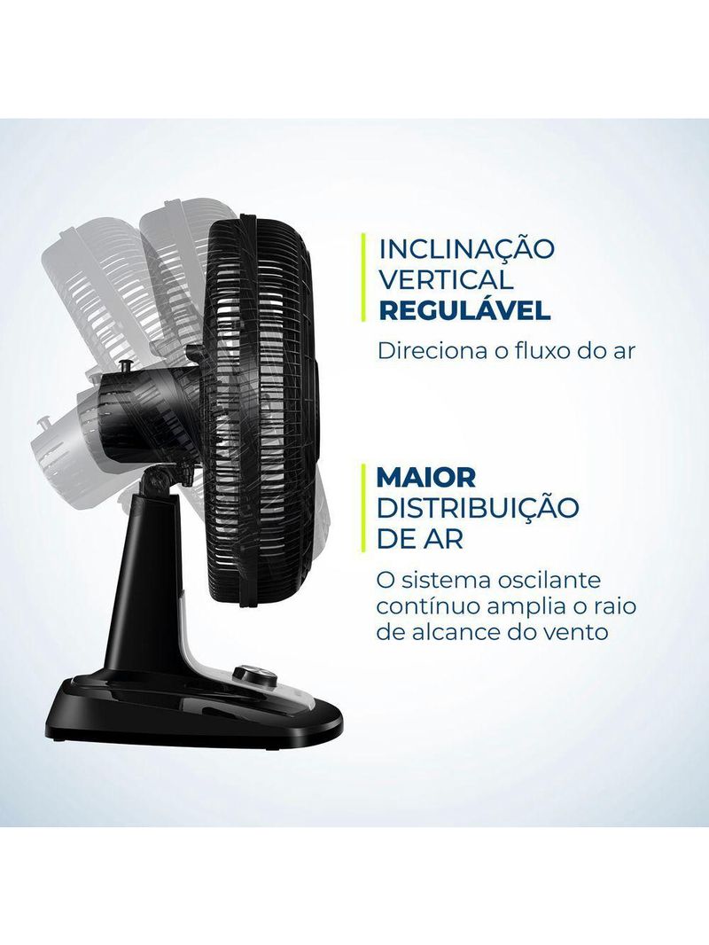 Ventilador De Mesa Mondial Turbo 8 Pás 50cm Vtx-50-8p Vent 50cm-127v-preto/prata
