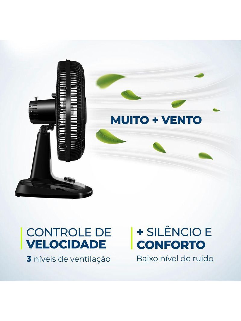Ventilador De Mesa Mondial Turbo 8 Pás 50cm Vtx-50-8p Vent 50cm-127v-preto/prata
