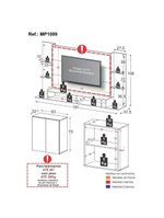 Painel Para 60 Polegadas Com Prateleiras Vidro E Aparador 2 Portas Multimóveis Mp1099 Branco