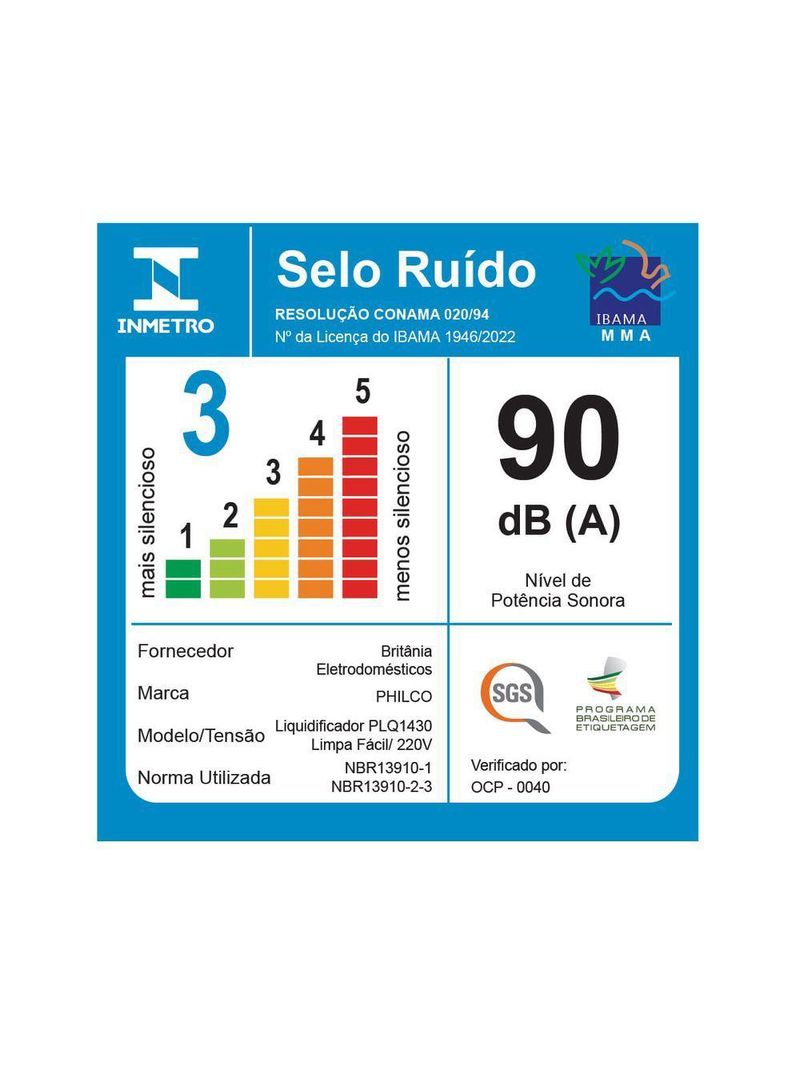 Liquidificador Philco PLQ1430P Limpa Fácil Pro Maxx 6 1400W 220V