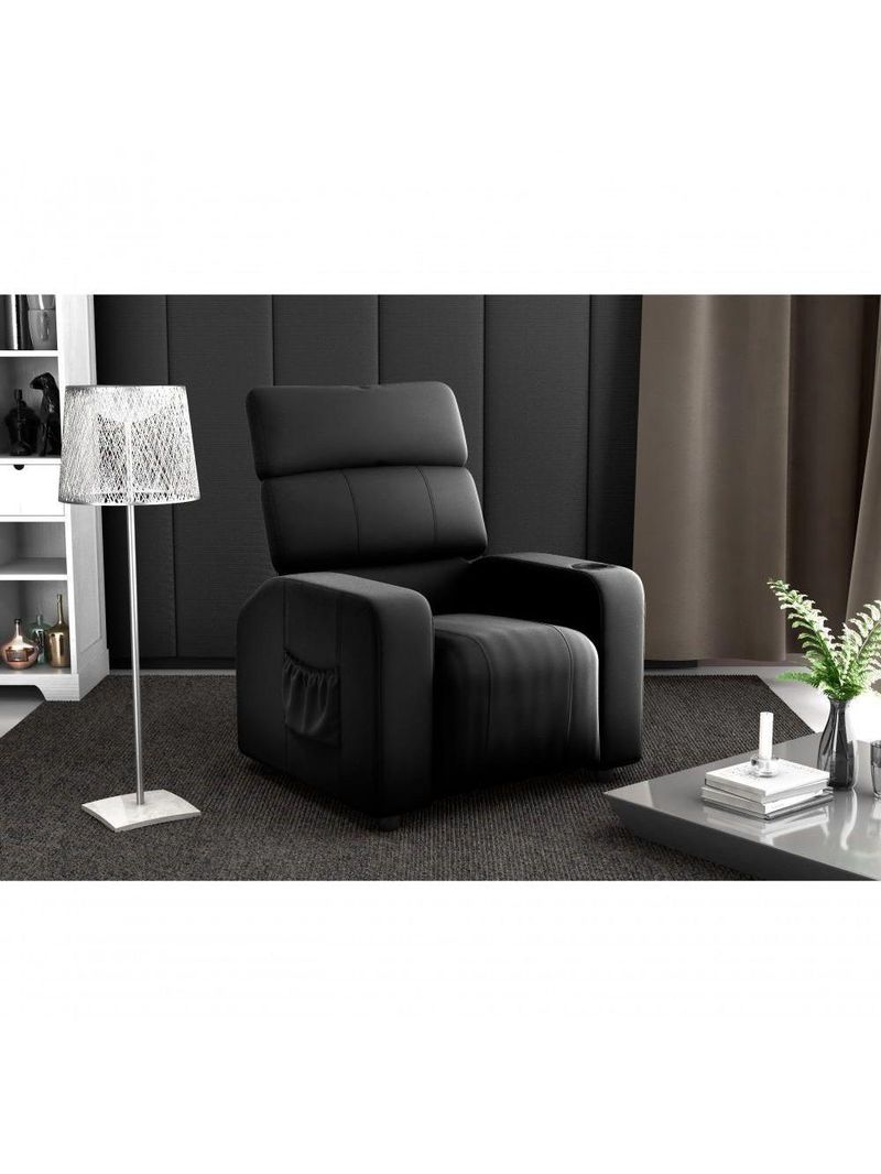 Poltrona Cadeira Do Papai Reclinável Porta Copos Pulse Preto