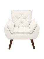 Kit De 2 Poltronas Opala Conforto Tecido Boucle Pés Trapézio Branco