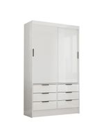 Guarda-Roupa Sevilha 2 Portas de Correr 6 Gavetas Carioca Móveis Branco