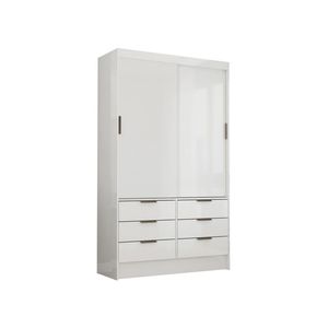 Guarda-Roupa Sevilha 2 Portas de Correr 6 Gavetas Carioca Móveis Branco