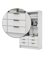 Guarda-Roupa Sevilha 2 Portas de Correr 6 Gavetas Carioca Móveis Branco