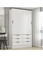 Guarda-Roupa Sevilha 2 Portas de Correr 6 Gavetas Carioca Móveis Branco