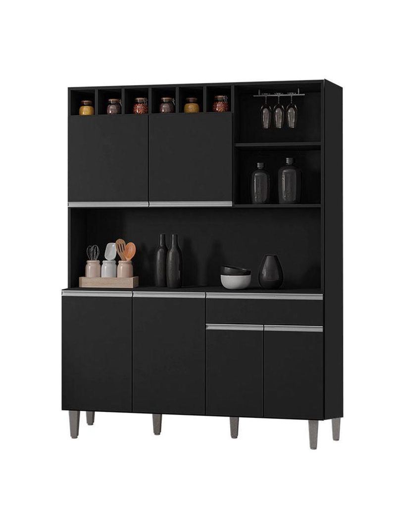 Armário para Cozinha Kit Alice Preto Fosco AJL