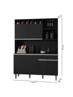 Armário para Cozinha Kit Alice Preto Fosco AJL