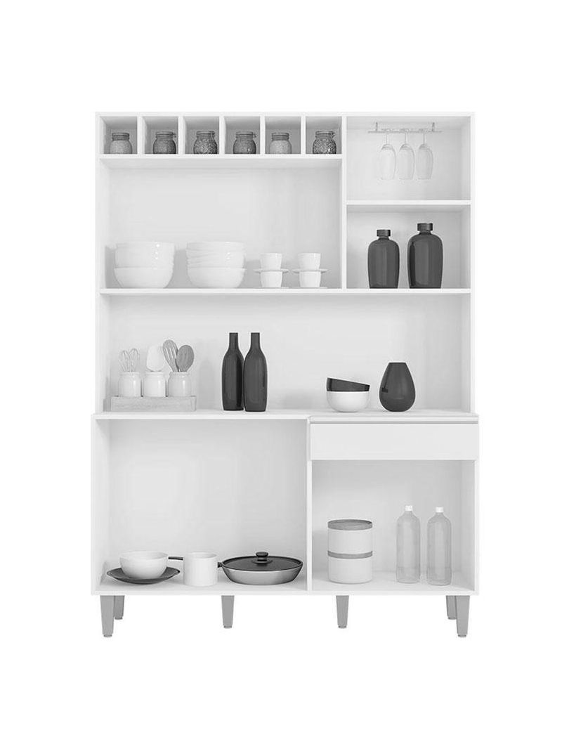 Armário para Cozinha Kit Alice Preto Fosco AJL