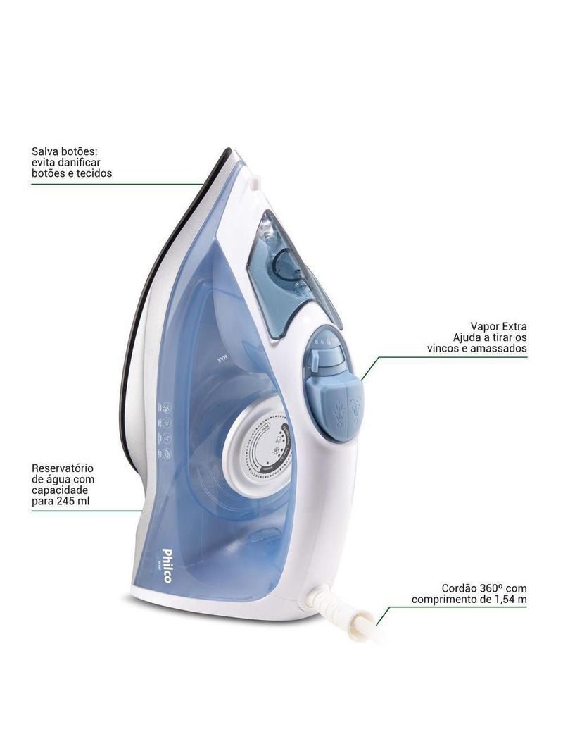 Ferro a Vapor Philco 245ml PFV40 Base Antiaderente 110V