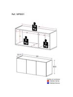 Aparador Buffet Suspenso 3 Portas Multimóveis Mp8001 Branco Branco