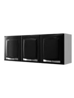 Armário de Cozinha Aéreo Rose em Aço 105cm 3 Portas Itatiaia Preto