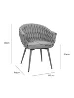 Kit 2 Cadeiras De Aproximação Eloá Estrutura Aço Carbono Laminado Natural Com Estofado Linho Cru