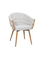 Kit 2 Cadeiras De Aproximação Eloá Estrutura Aço Carbono Laminado Natural Com Estofado Linho Cru