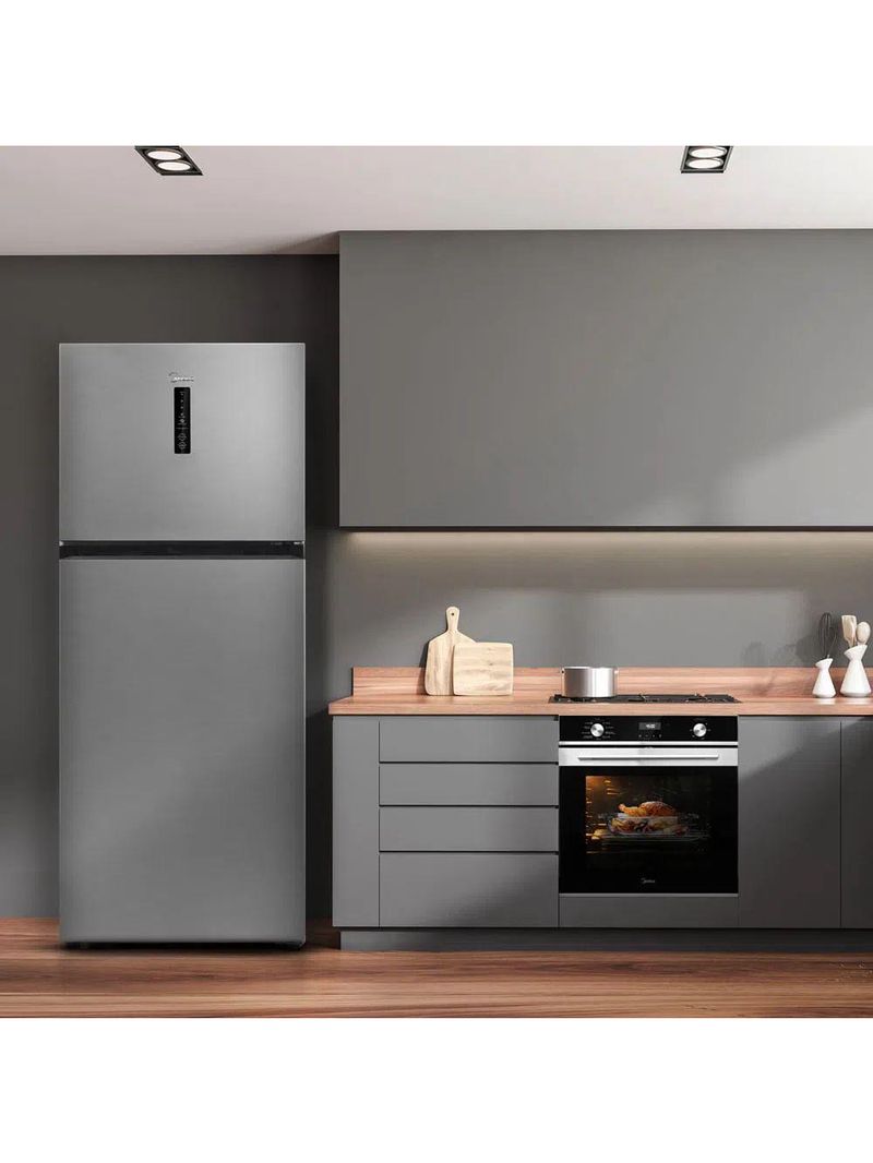 Geladeira Frost Free Midea MD-RT645MTA461 Duplex 463L Slim Inox 110V