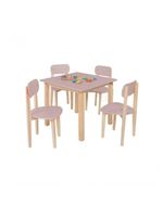 Kit Colore Mesa Com 4 Cadeiras Infantil Rose