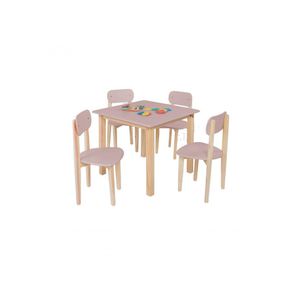 Kit Colore Mesa Com 4 Cadeiras Infantil Rose