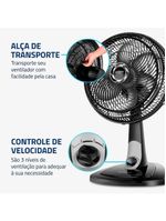 Ventilador de Mesa Mondial Turbo 06 Pás VT-30-NB 110V