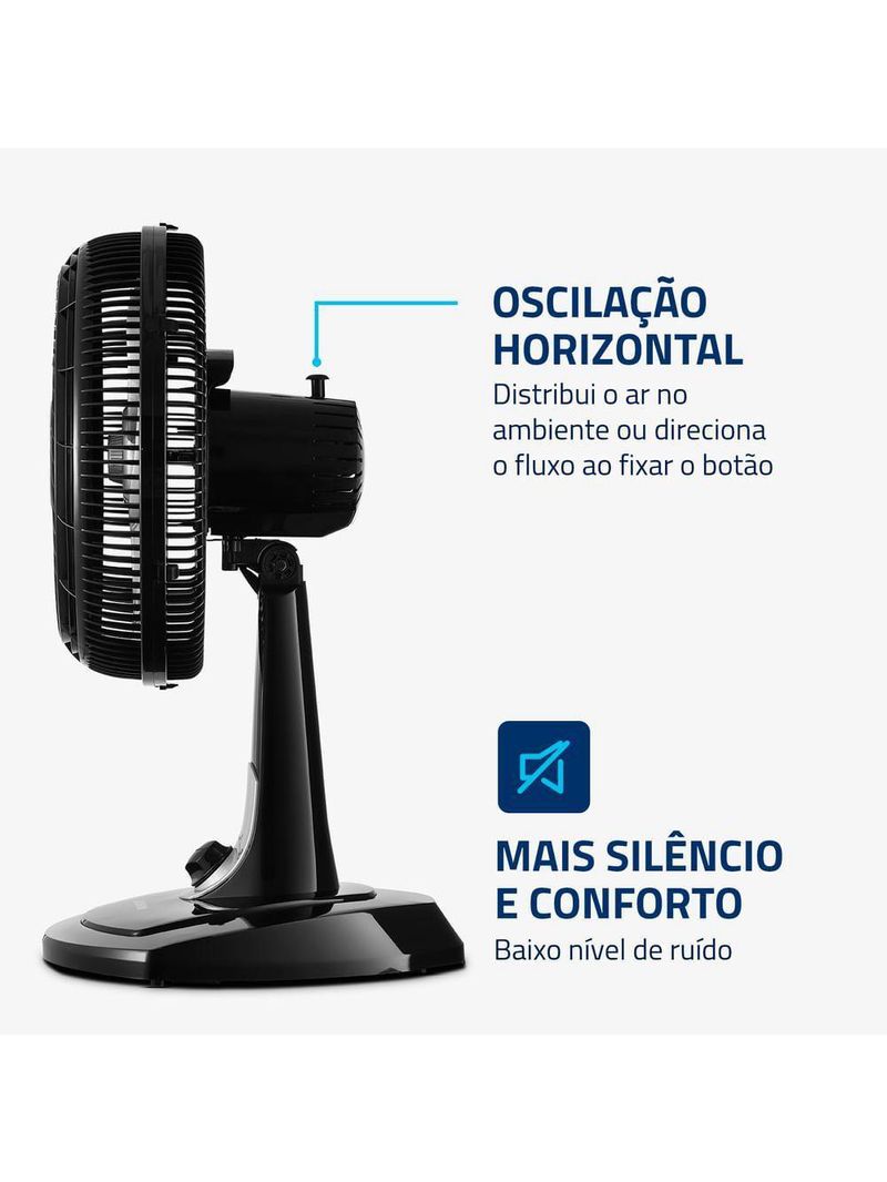 Ventilador de Mesa Mondial Turbo 06 Pás VT-30-NB 110V