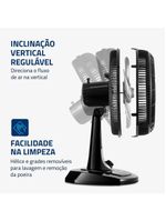 Ventilador de Mesa Mondial Turbo 06 Pás VT-30-NB 110V