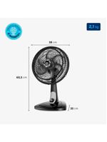 Ventilador de Mesa Mondial Turbo 06 Pás VT-30-NB 110V
