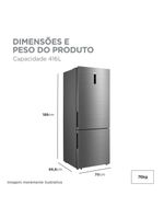 Geladeira Midea Inverse Frost Free Inverter Inox 416L Bivolt MDRB593FGD463
