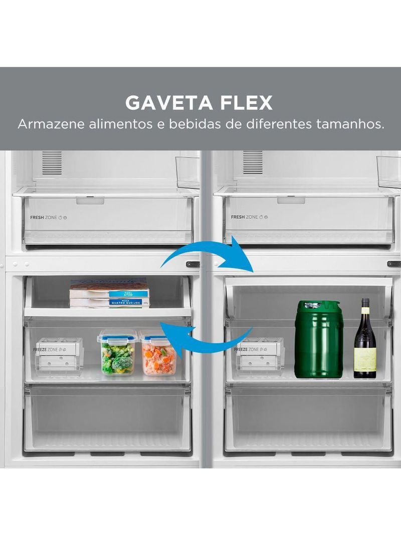 Geladeira Midea Inverse Frost Free Inverter Inox 416L Bivolt MDRB593FGD463