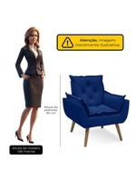 Kit Com 2 Poltronas Opala Conforto Decorativa Em Veludo Azul