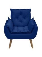 Kit Com 2 Poltronas Opala Conforto Decorativa Em Veludo Azul