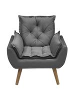Kit Com 2 Poltronas Opala Conforto Decorativa Em Veludo Chumbo