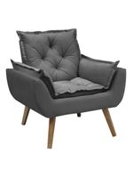 Kit Com 2 Poltronas Opala Conforto Decorativa Em Veludo Chumbo