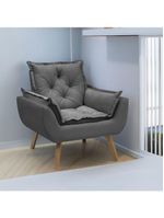 Kit Com 2 Poltronas Opala Conforto Decorativa Em Veludo Chumbo