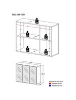 Aparador 3 Portas com Espelho MP1011 Branco