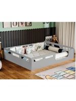 Cama Casal Montessori Cor Cinza Sem Colchão