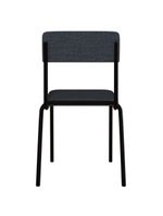 Kit 08 Cadeiras Estofada Para Sala De Jantar Lyam Decor Sense Preto C01 Linho Cinza