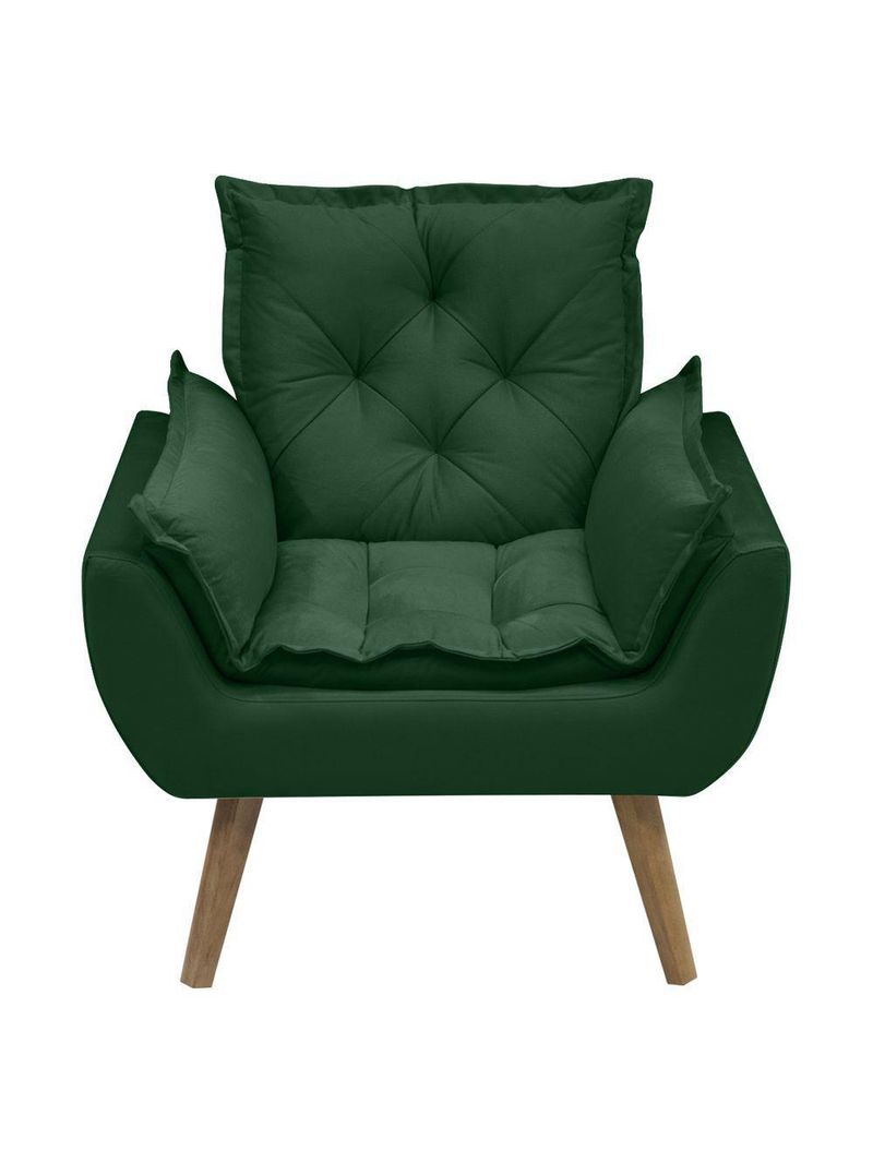 Kit Com 2 Poltronas Opala Conforto Decorativa Em Veludo Verde