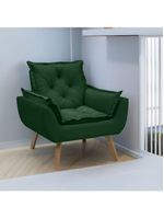 Kit Com 2 Poltronas Opala Conforto Decorativa Em Veludo Verde
