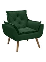 Kit Com 2 Poltronas Opala Conforto Decorativa Em Veludo Verde
