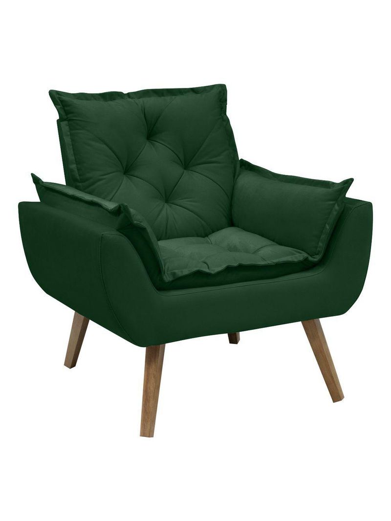 Kit Com 2 Poltronas Opala Conforto Decorativa Em Veludo Verde