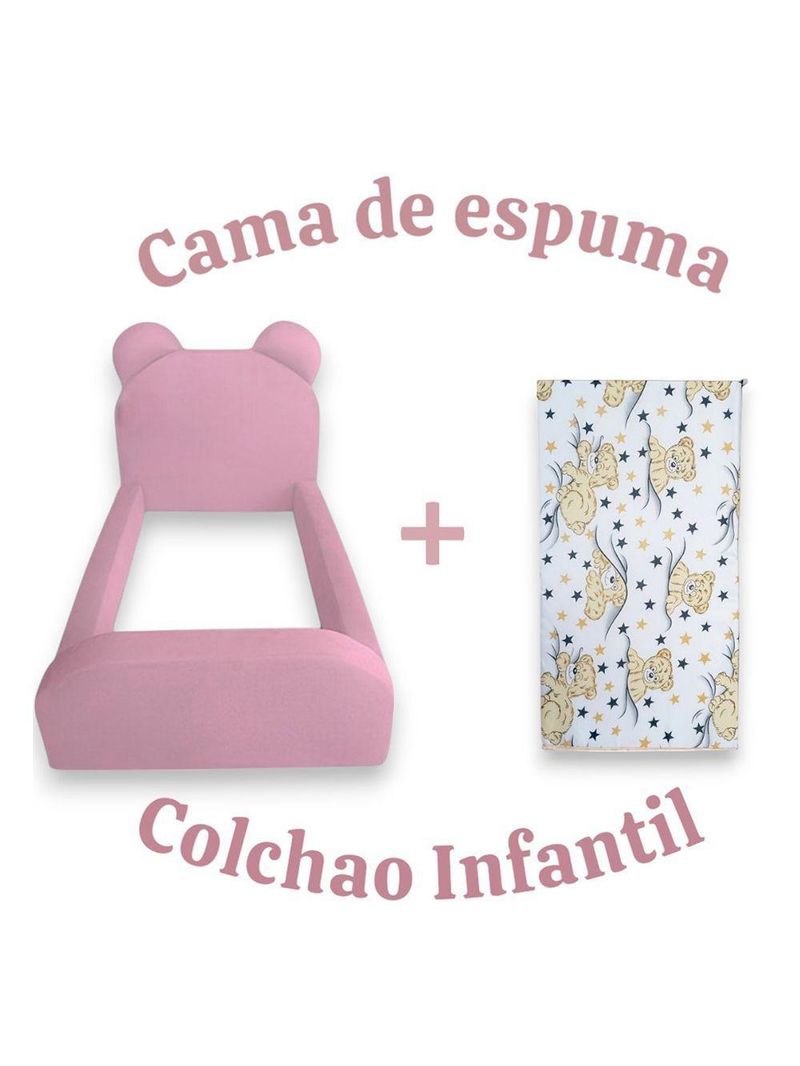 Cama Infantil Segura e Confortável Soft Rosa com Colchão