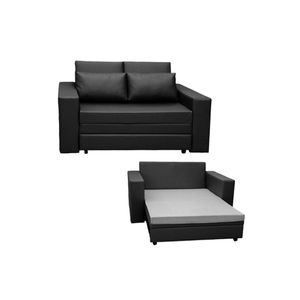 Sofá Cama Castor Casal Salerno Corano Preto 2 Lugares
