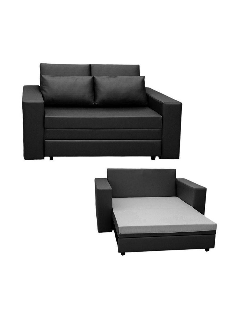 Sofá Cama Castor Casal Salerno Corano Preto 2 Lugares