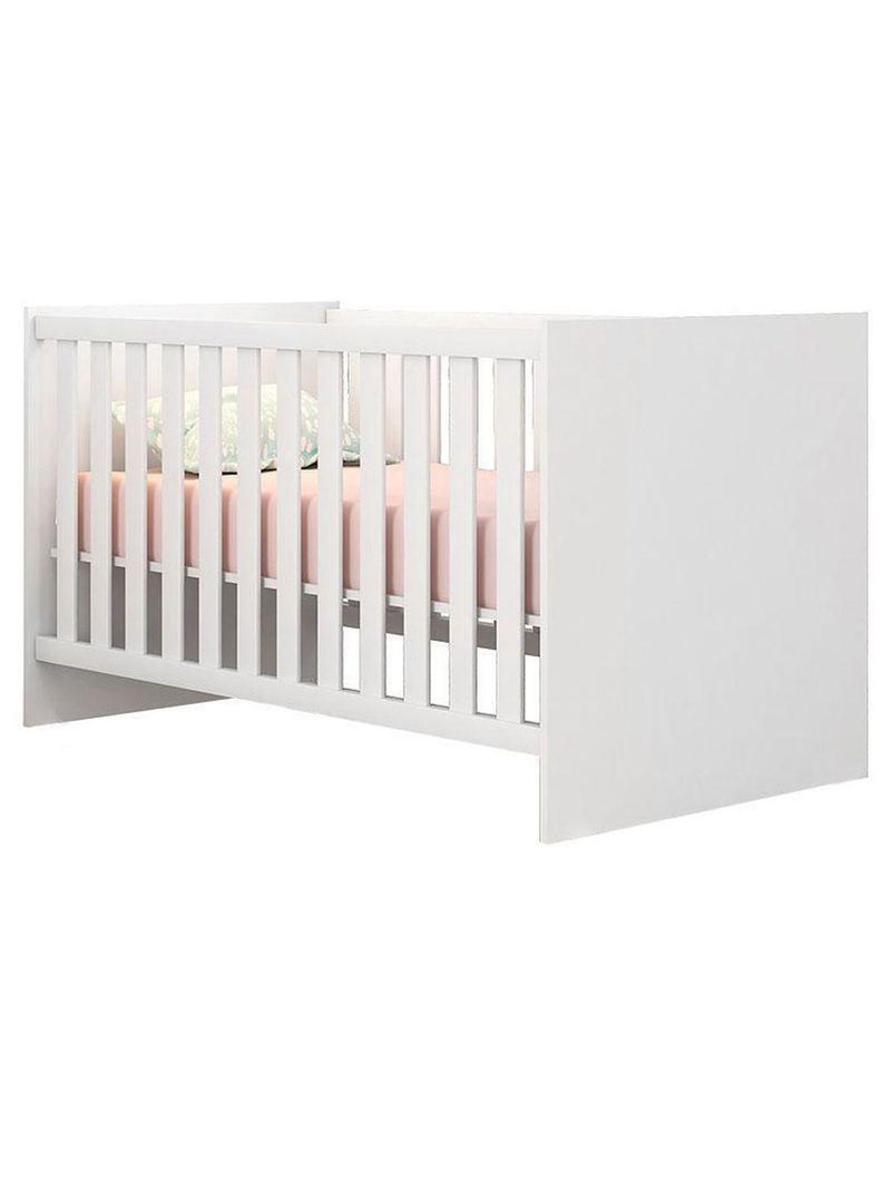Quarto De Bebê 6 Portas Ternura Baby Com Berço Americano Doce Sonho 100 Branco Brilho - Incorplac