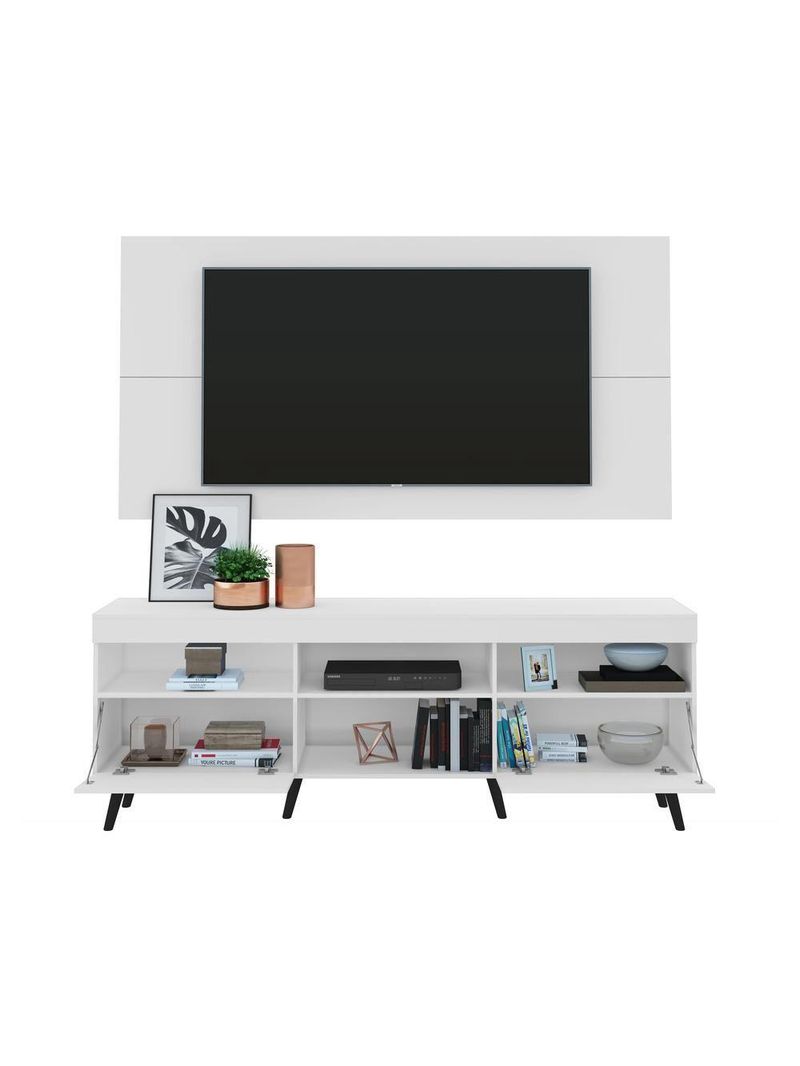 Rack com Painel para TV até 65" com Espelho e Pés Retrô – Multimóveis